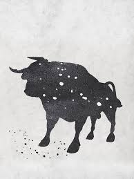 Black And White Bull Canvas Black And White Acrylic Painting Minimalist Art Large Canvas Art Modern Art Bull Art Celine Ziang Art Large Canvas Art Canvas Art Painting Geometric Art