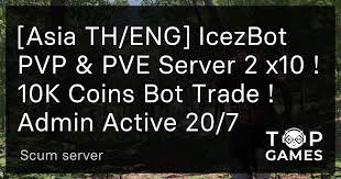 86 / 1000 pvp land » bot fights and bed wars summer . Asia Th Eng Icezbot Pvp Pve Server 2 X10 10k Coins Bot Trade Admin Active 20 7 Scum Server
