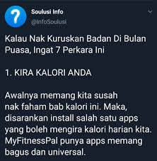 Boleh kira jumlah kalori untuk kita lakukan diet kalori ini. Soulusi Nak Kuruskan Badan Di Bulan Puasa Ingat 7 Facebook