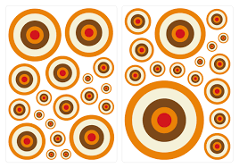 Die raufaser (in markennamen auch oft noch 'rauhfaser') ist deutschlands beliebteste wandbekleidung. Retro Wandaufkleber Kreise Orange Beige Braun I Love Wandtattoo