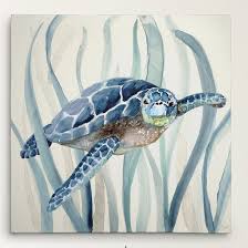 Easy editable layered vector illustration. Bay Isle Home In Seagrass Turtle I Oil Painting Print On Wrapped Canvas Reviews Wayfair