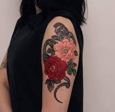 Yuuz Flower Snake Tattoo Flower Tattoo Sleeve Tattoos Color Tattoo