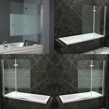 Transparente 6mm sicherheitsglas glaswand auf badewanne, rahmenloses glas mit verchromten metallbeschlägen. Badewanne Faltwand Badewannenaufsatz Duschabtrennung Glaswand Bwf 120x140cm Eur 119 48 Picclick At