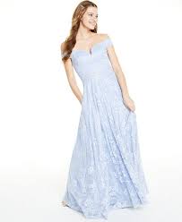 Hailey logan cocktail prom dress macys.com. Say Yes To The Prom Juniors Off The Shoulder Sequined Lace Gown Created For Macy S Reviews Dresses Juniors Macy S