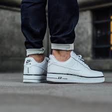 Black Air Force 1 Low Top Mens Nike Air Force 1 Low White With Black Foxing Stripe Sneakers Fashion Sneakers Womens Sneakers