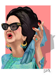 المطربة أم كلثوم Singer Umm Kulthum كاريكاتير Cartoon Egyptian Painting Egyptian Actress Egyptian Art