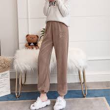 Check spelling or type a new query. Winter New Fashion Flannel Pants Women Elastic Waist Embroidery Letters Casual Thick Warm Trousers Women Loose Sleep Pants Pants Capris Aliexpress