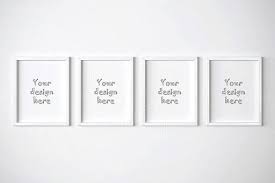 Four White Frames Mockup 11x14 Inch Frame Mockups Frame Mockup Design