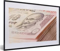 The indian rupee ( symbol: Bol Com Poster Met Lijst Ghandi Stapel Van Indiase Roepie Met Ghandi Fotolijst Zwart Met