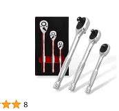 ABN 3 Piece Ratchet Wrench Tools - Thumb Wheel Ratchet Set 3/8 1/4 1/2in  72-Tooth Hand Tools for Home and Automotive Use