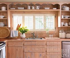 We use high quality clear water based furniture finish on our reclaimed barnwood kitchen cabinets and they are. Rustic Cabinets Better Homes Gardens
