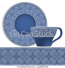 Shop for safavieh madison sabire boho medallion distressed rug. Cup And Saucer With Oriental Pattern Cup And Saucer With Oriental Blue Pattern On The Edge Vector Illustration On A White Canstock