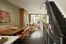 Use clay floor tiles to create a rustic look that can be continued outside. Modern Townhouse Design With Rooftop Garden By Brett Webber Architects Digsdigs
