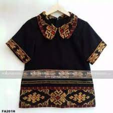Bahan kain tenun ikat motif toraja, troso jepara, flores sumba ntt, lombok ntb, bali, dayak. Atasan Tenun Wanita Tokotenun Com