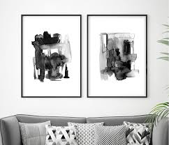 Black And White Framed Art Set Of 2 Set Of 2 Abstract Prints Set Of 2 Abstract Wall Art Etsy In 2020 Abstract Wall Art Black And White Wall Art Abstract Prints