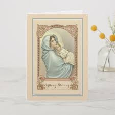 Birthday Card For Mother Mary Catholic Virgin Mary Jesus Birthday Card Zazzle Com Jesus Birthday Mary Jesus Catholic