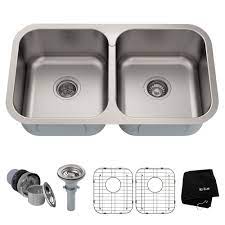 This sink has a 1.75 drain diameter. Houzer Stc 2200sr 1 Eston Series Undermount Stainless Steel 70 30 Double Bowl Kitchen Sink 18 Gauge Small Bowl Right Kitchen Bar Sinks Kitchen Sinks Vit Edu Au