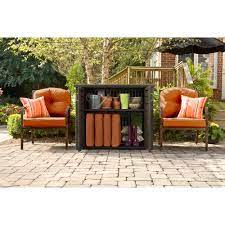 Organize your patio, deck, and other outdoor spaces with a variety of deck boxes. Rubbermaid Decorative Patio Chic Weather Resistant Outdoor Storage Cabinet Black Oak Amazon Ae Patio Lawn Garden
