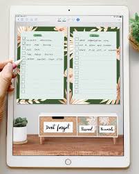 Tropical Desk Digital Planner Diary To Do List Customizable Vision Board Bonus Add Ons In 2020 Digital Planner Planner Project Planner