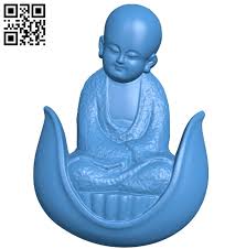 Little Monk A003538 Wood Carving File Stl For Artcam And Aspire Free Art 3d Model Download For Cnc Download Free Stl Files In 2020 Free Art Stl 3d Human