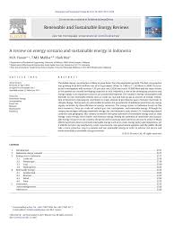 Pdf A Review On Energy Scenario And Sustainable Energy In Indonesia