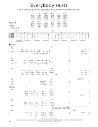 Who are the members of the band everybody hurts? Everybody Hurts Noten R E M Gitarren Leadsheet