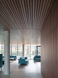 Slatted Timber Acoustic Ceilings In 2020 Timber Ceiling Acoustic Panels Timber Slats