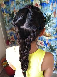 Sectioned Off My Daughter S Hair Straight Out Of The Bathtub Using Tiny Colorful Rubber Bands Twist Eac Little Girl Hairstyles Straight Hairstyles Hair Beauty