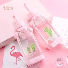 When storing juice in the fridge you want to use an airtight container and have as little air remaining in it as possible. 350ml Square Cartoon Flamingo Cactus Sakura Glass Drinking Water Bottle Cup Live City Fashion Home Decor Buy At A Low Prices On Joom E Commerce Platform