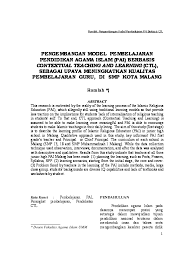 Rpp pai kls 9 bab zakat fitrah dan mal. Pdf Romlah Pengembangan Model Pembelajaran Pai Berbasis Ctl Pengembangan Model Pembelajaran Pendidikan Agama Islam Pai Berbasis Contextual Teaching And Learning Ctl Sebagai Upaya Meningkatkan Kualitas Pembelajaran Guru Di Smp Kota Malang
