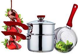 Nordicware microwave rice cooker cup cookware, 8.5, white $15.94. Culinary Edge Stainless Steel Nonstick 4 Piece Double Boiler Set Saucepan And Steamer Review Double Boiler Stainless Induction Stove