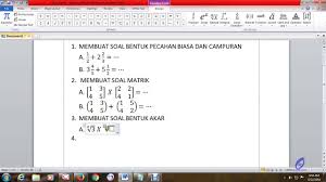 Maybe you would like to learn more about one of these? Cara Mudah Menulis Soal Matematika Di Word Youtube