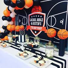 This theme is sure to be a slam dunk with your son or daughter and all his or her friends. Basketball Backdropbasketball Partybasketball Theme Etsy In 2021 Basketball Baby Shower Basketball Theme Party Basketball Birthday Parties