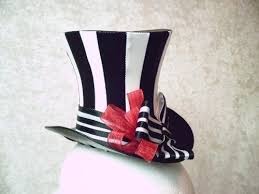 Black And White Striped Top Hat Blade Runner Organic Clothes And Steampunk Hats Steampunk Hat Steampunk Top Hat Organic Clothing