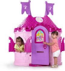 Coloring is a wonderful fun activity for kids. Amazon Com Ecr4kids Junior Princess Palace Playhouse Pink Castle Play House With Working Doorbell Full Sized Door With Mail Slot And Shutters Indoor Or Outdoor Play Over 5 Feet Tall Toys Games