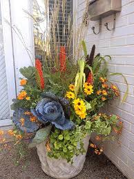 22 Beautiful Fall Planters For Easy Outdoor Fall Decorations Fall Flower Pots Fall Container Gardens Fall Pots