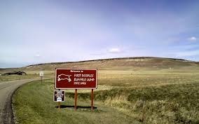 Indian well state park cliff jumping. First Peoples Buffalo Jump State Park Wikipedia