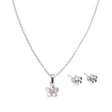 Sterling Girls Birthstone Necklace And Earring Set Necklace Earring Set Birthstone Necklace