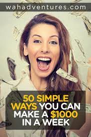 If you are a writer and are looking for a quick way to make extra cash, then this is the site for you. 50 Simple Ways You Can Make A 1000 Fast In A Week Or Less