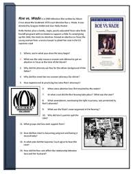 Wade is the untold story of the 1973 u.s. Roe V Wade Movie Questions By Scott Harder Teachers Pay Teachers