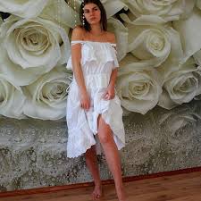 5 out of 5 stars. Beach Wedding Dress Short Casual Spaghetti Strap Loose Wedding Gown Linen Bridal Dress Plus Size White Lace Boho Bohemian Hippie Tunic Dress How To Be Trendy