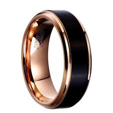 Black And Rose Gold Mens Ring 8mm 6mm 4mm Black Rose Gold Tungsten Women S Ring Mens Wedding Bands Tungsten Carbide Tungsten Mens Rings Tungsten Carbide Wedding Bands