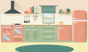 Maybe you would like to learn more about one of these? Retro Kitchen Interior Background Kitchen Set And Appliances Royalty Free Cliparts Vectors And Stock Illustration Image 159271914