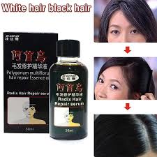 The higher the melanin content the darker will be your hair. Traditional Chinese Medicine Cure White Hair Turn Gray Black Liquid Juvenile Loss Care Oil Serum Treatment Conditioners 50ml 3 Aliexpress