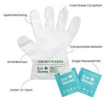 Individually Wrapped Compostable Disposable Gloves - Clear (24 Packets/Bag)  | Eco Gloves