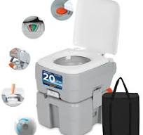 SereneLife Vaso sanitário de acampamento portátil de 14 litros com bolsa de  transporte para adultos, vaso sanitário à prova de vazamento com tanque de  ...
