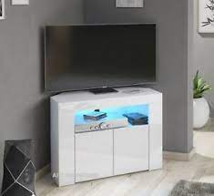 A black corner tv stand coordinates with a black television frame or mount. Corner Tv Cabinet For Sale Ebay