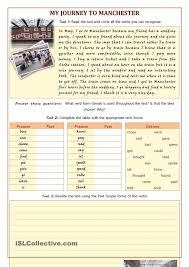 My Journey To Manchester Using Irregular Verbs Proofreading Irregular Verbs Practices Worksheets Writing Skills