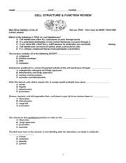 Cell structure 1 basics of cellular structures and functions. Biology Chapter 7 Cell Structure And Function Test Answer Key