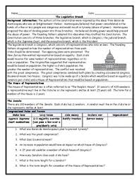 Criminal law a branch of law that defines crimes against the public order, such as harm or malice to people or property. Legislative Branch Worksheet Teachers Pay Teachers